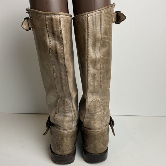 FRYE Slate Brown VERONICA SLOUCH Harness Riding boots Sz 6.5 Distressed Bohemian - Picture 10 of 16